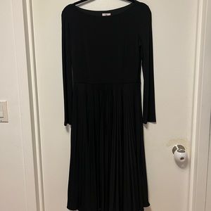 Suzi Chin for Maggie Boutique Black dress long sleeves with full pleated skirt